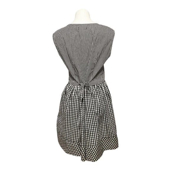 Madewell Small Gingham Checked Sleeveless Back Tie Cotton Dress in Black and W… - Picture 5 of 8